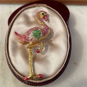 Pink Sequin flamingo Brooch